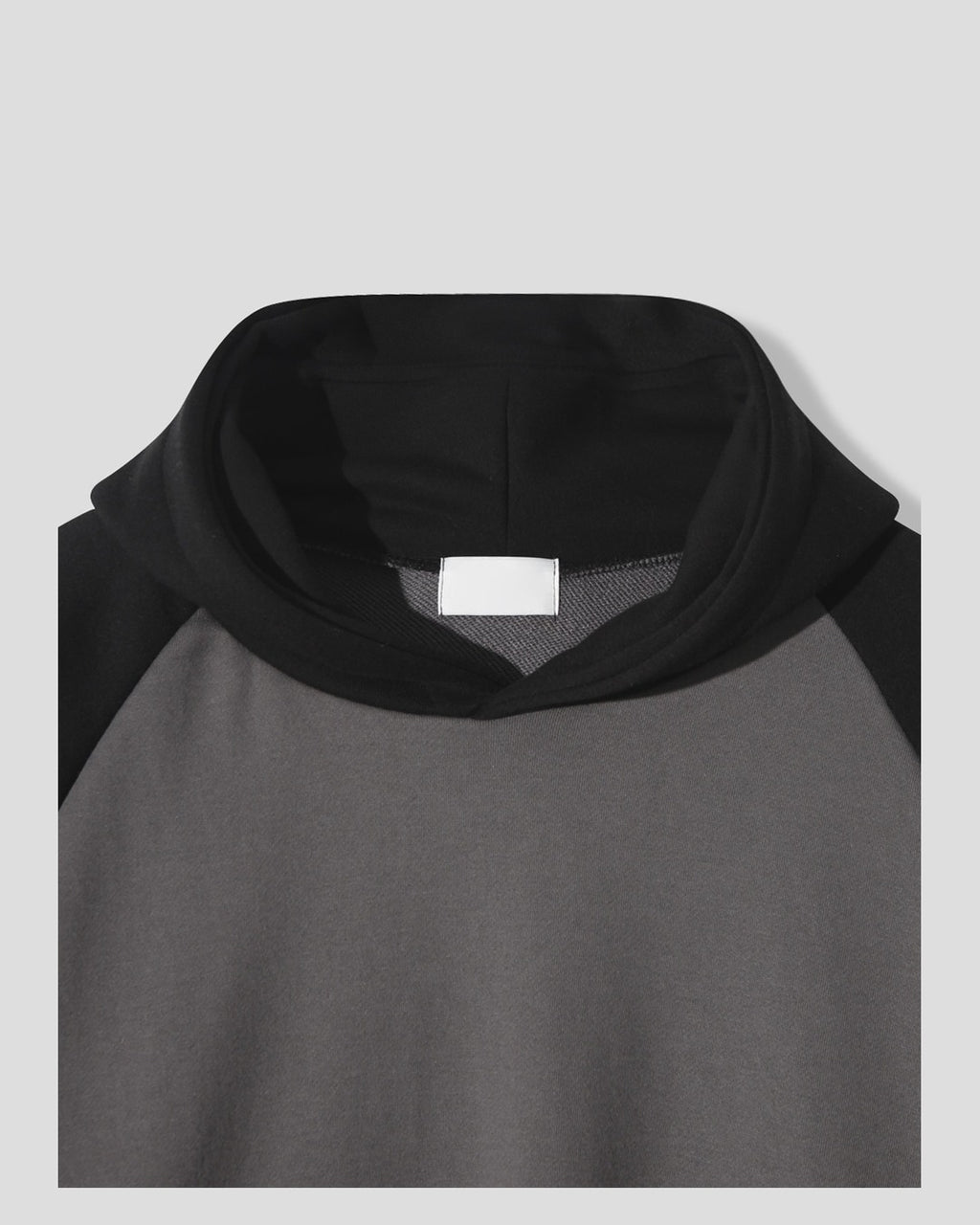 (UNISEX) Raglan Color Block Crop Hoodie
