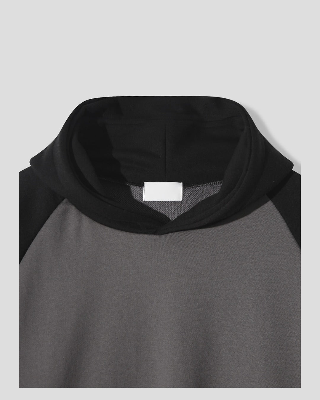 (UNISEX) Raglan Color Block Crop Hoodie