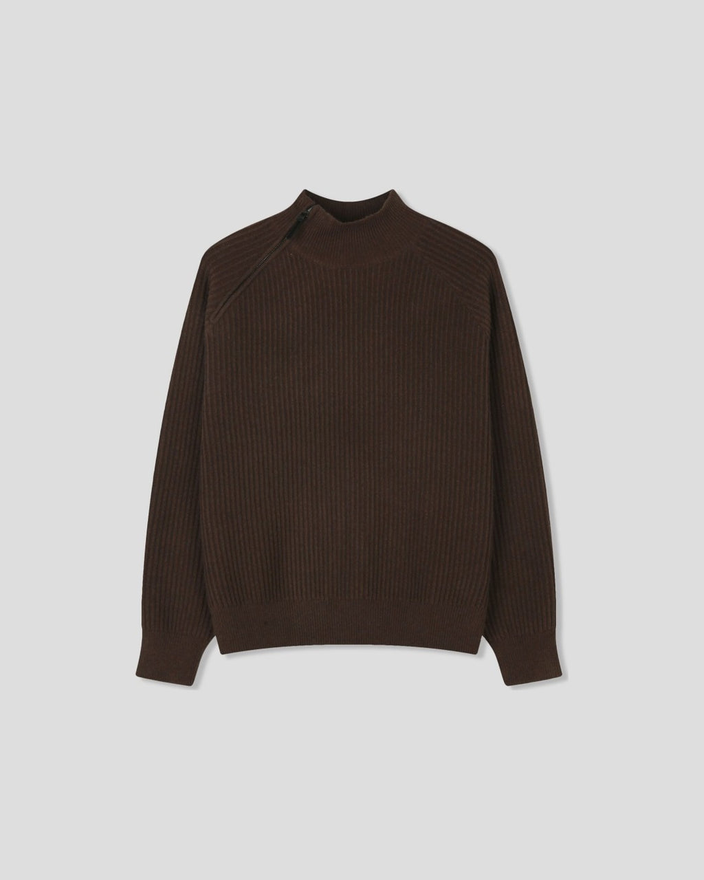 (UNISEX) Shoulder Half Zip-Up Raglan Knit