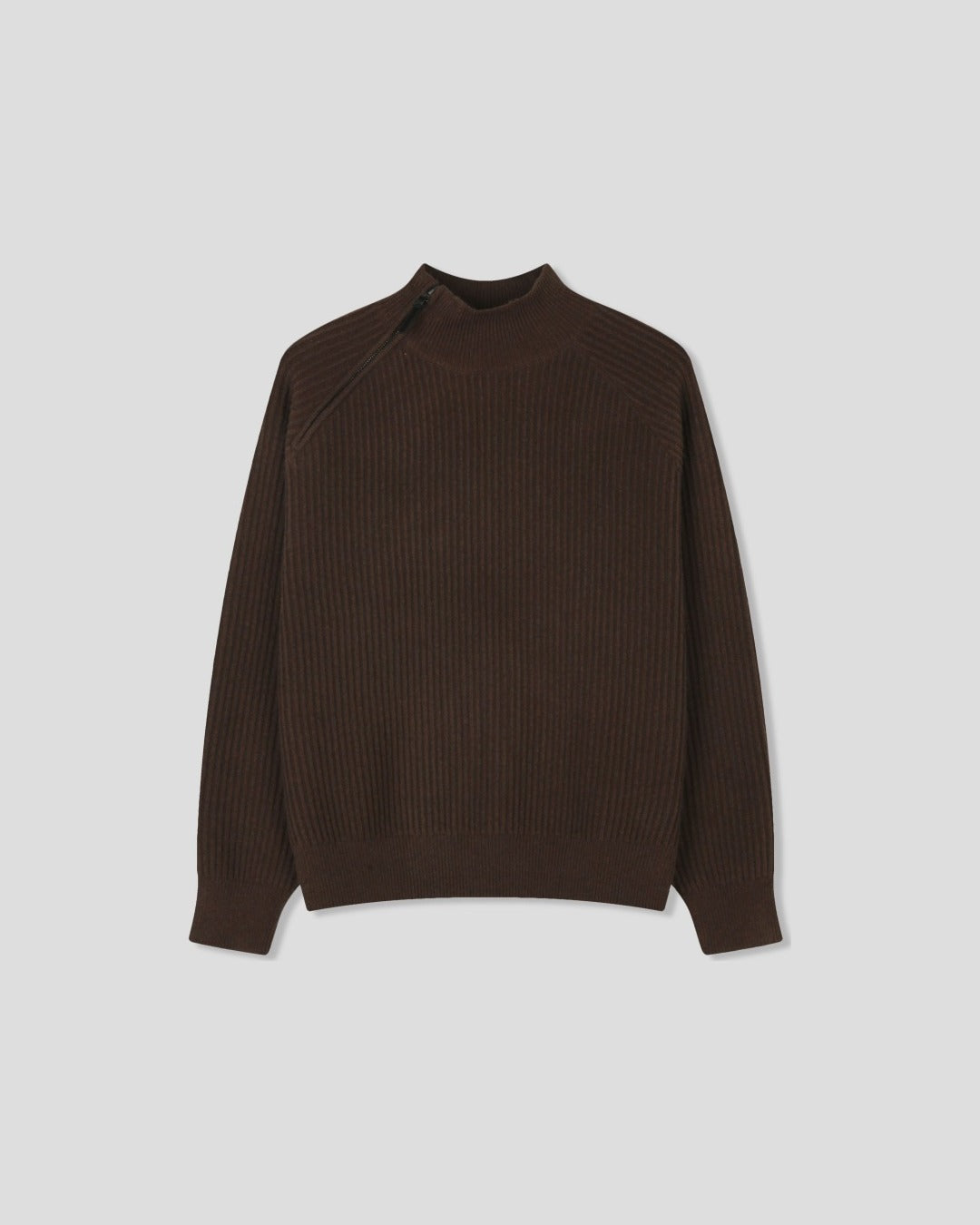 (UNISEX) Shoulder Half Zip-Up Raglan Knit