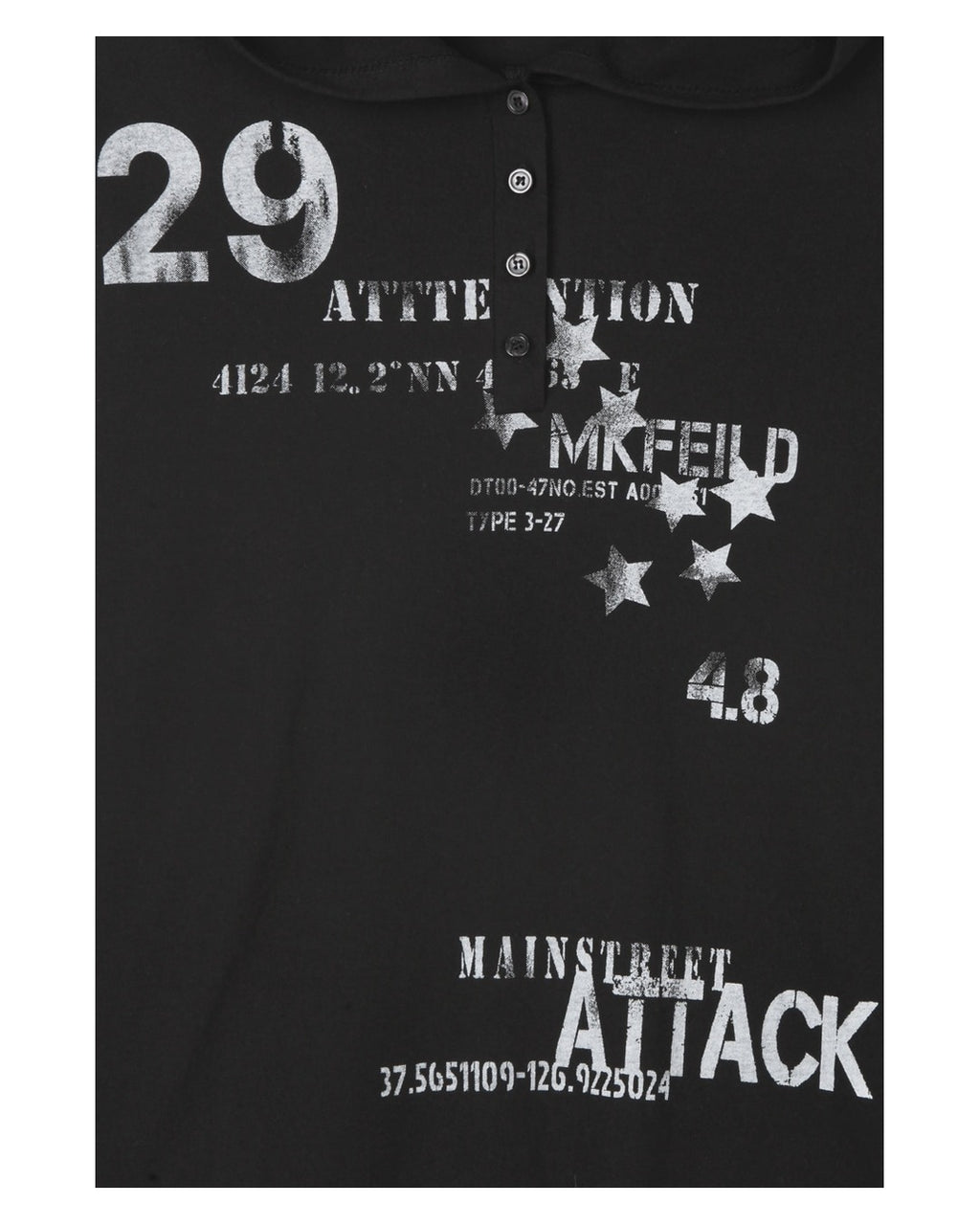 (UNISEX) Attack Henley Hooded Long Sleeve