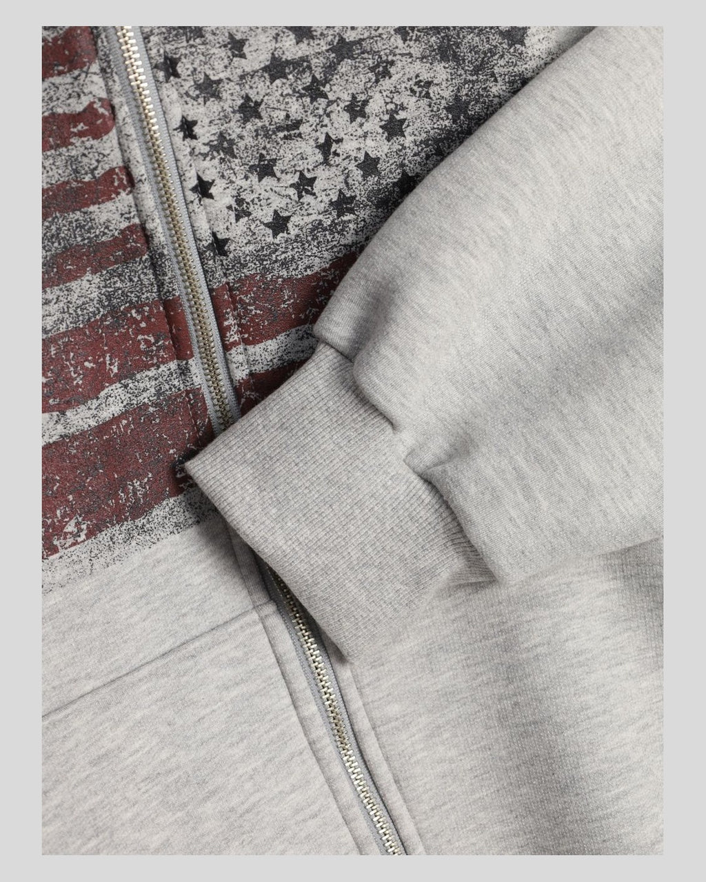(UNISEX) USA Flag Fur Hood Zip-up