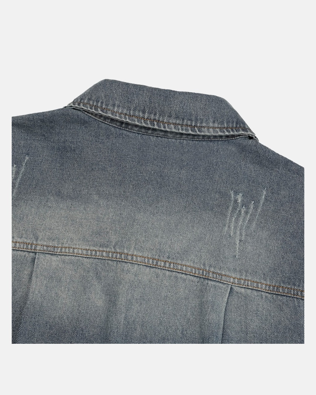 (UNISEX) Scratch Denim Shirts Jacket