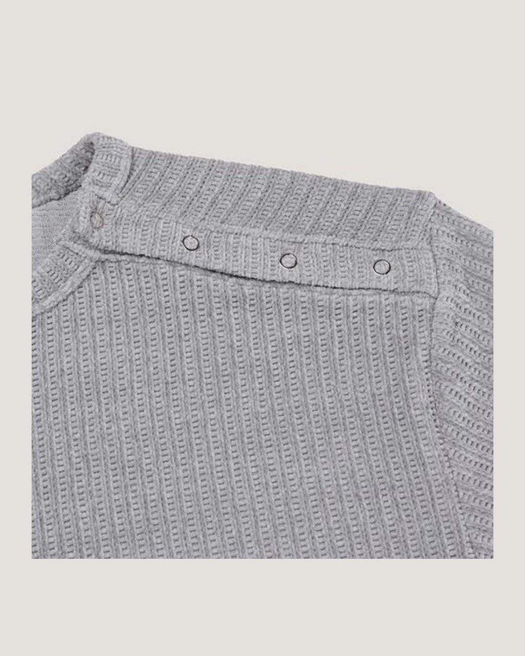 (UNISEX) Double Henley Neck Long Sleeve