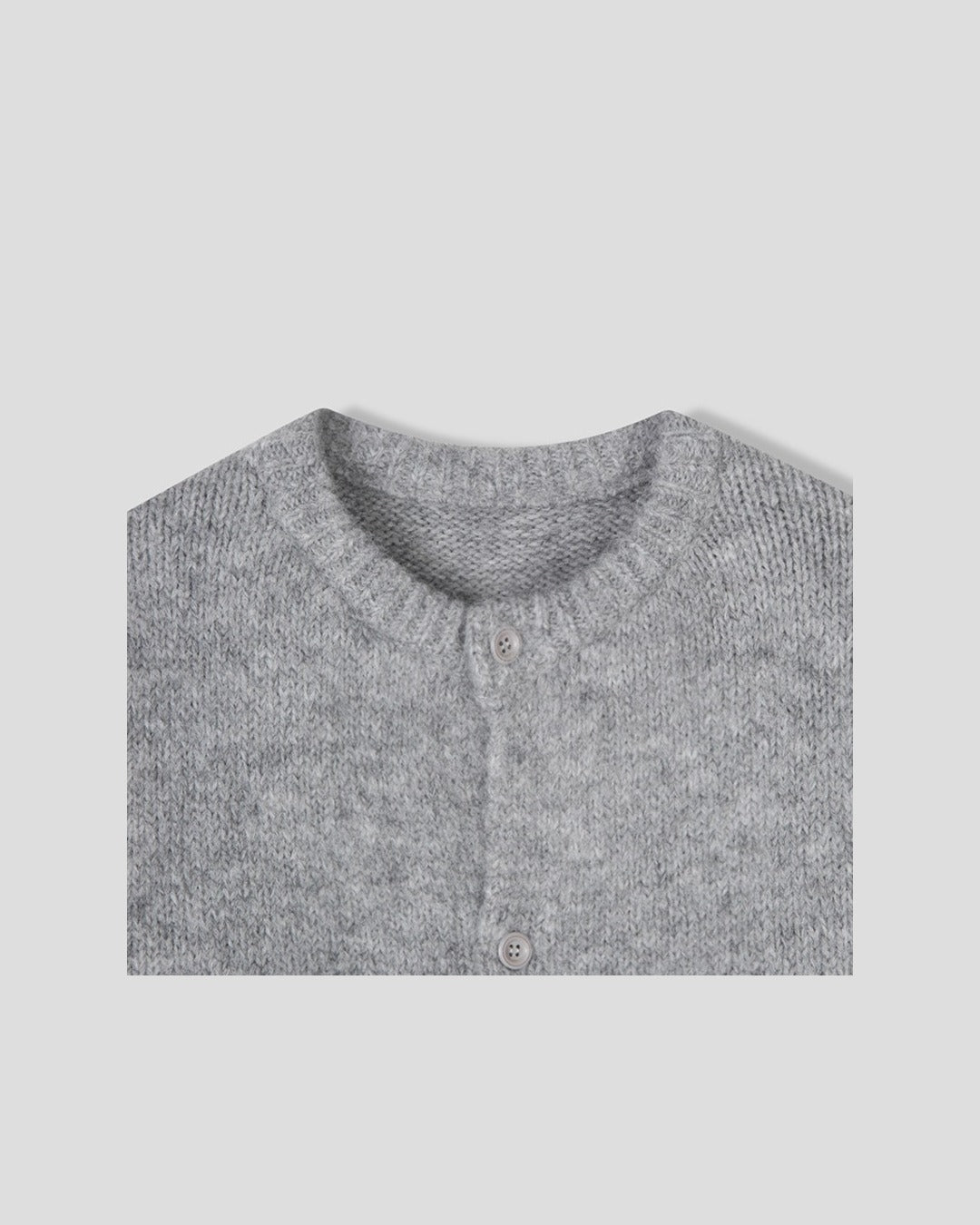 (UNISEX) Wool-mix Heavy Brush Knit Cardigan