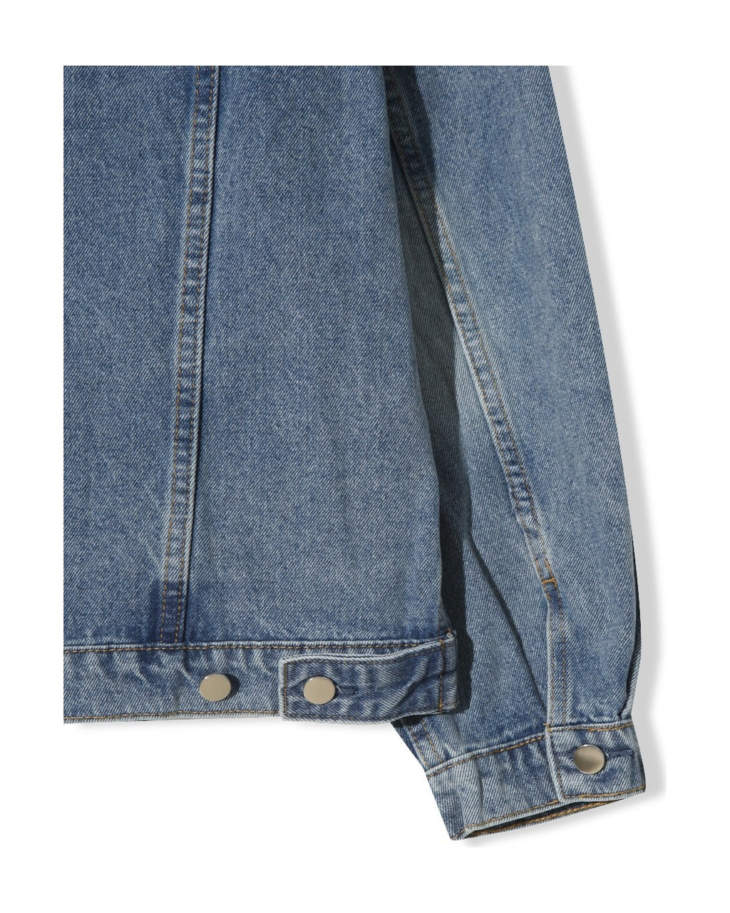 (UNISEX) No-Collar Over Denim Jacket