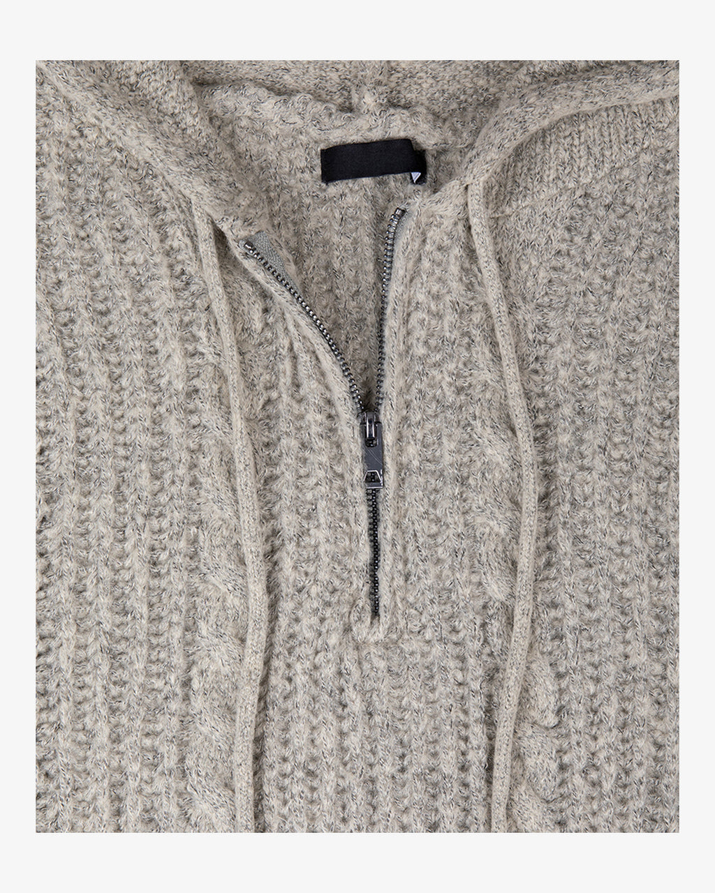 (UNISEX) Follow Half Zip Cable Knit Hoodie
