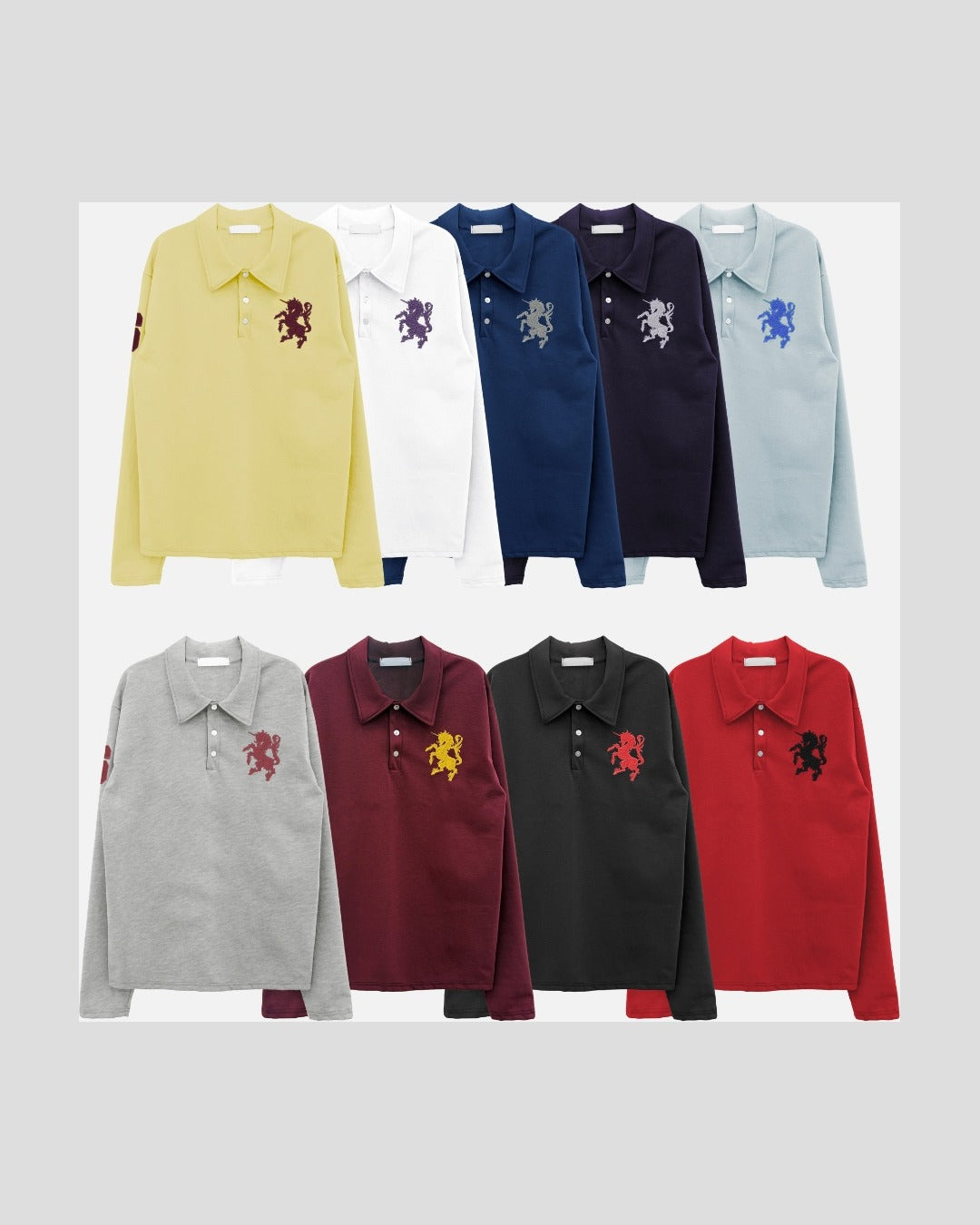 (UNISEX) Horse PK Collar Long Sleeve