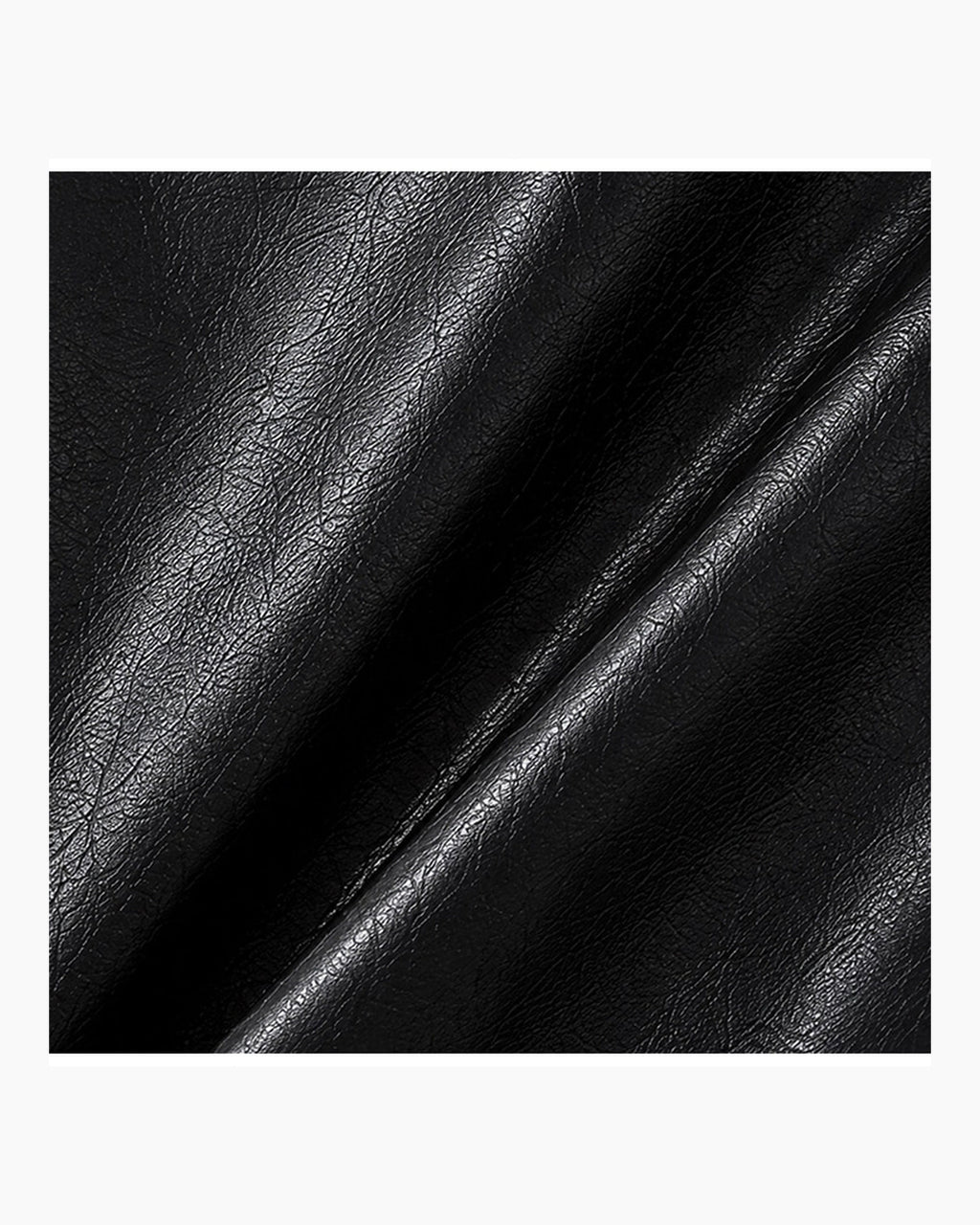 (UNISEX) Racing Contrast Cropped Faux Leather Jacket