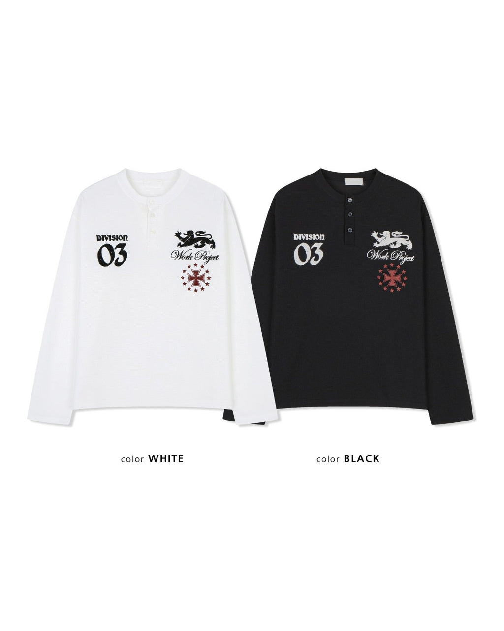 (UNISEX) Project Waffle Henley Long Sleeve