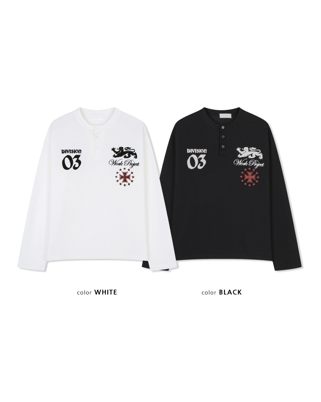 (UNISEX) Project Waffle Henley Long Sleeve
