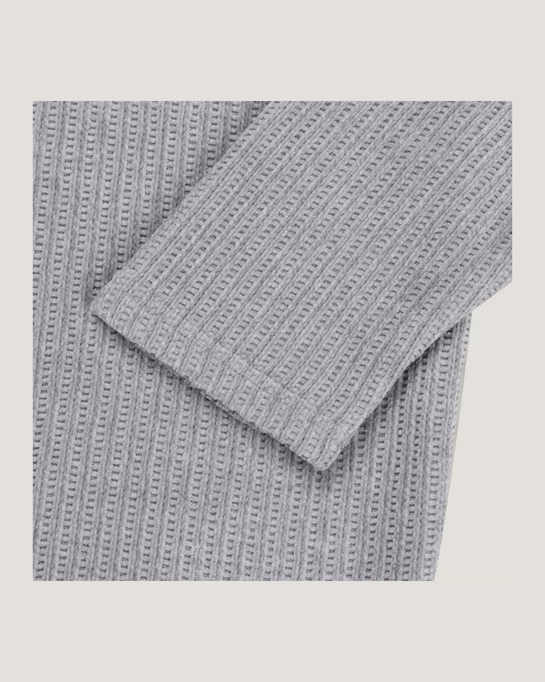 (UNISEX) Double Henley Neck Long Sleeve
