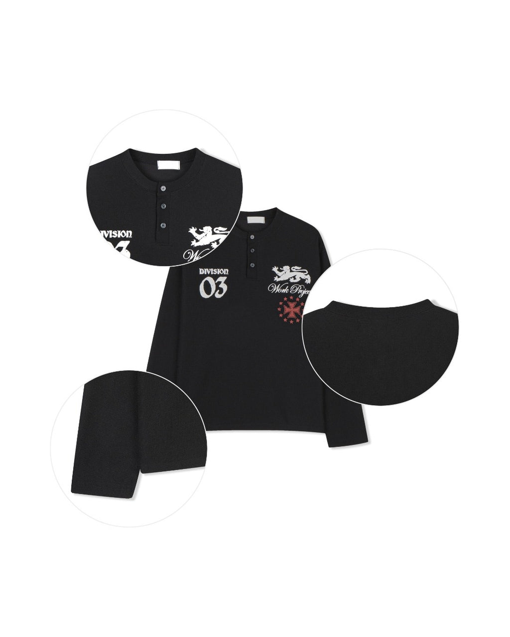 (UNISEX) Project Waffle Henley Long Sleeve