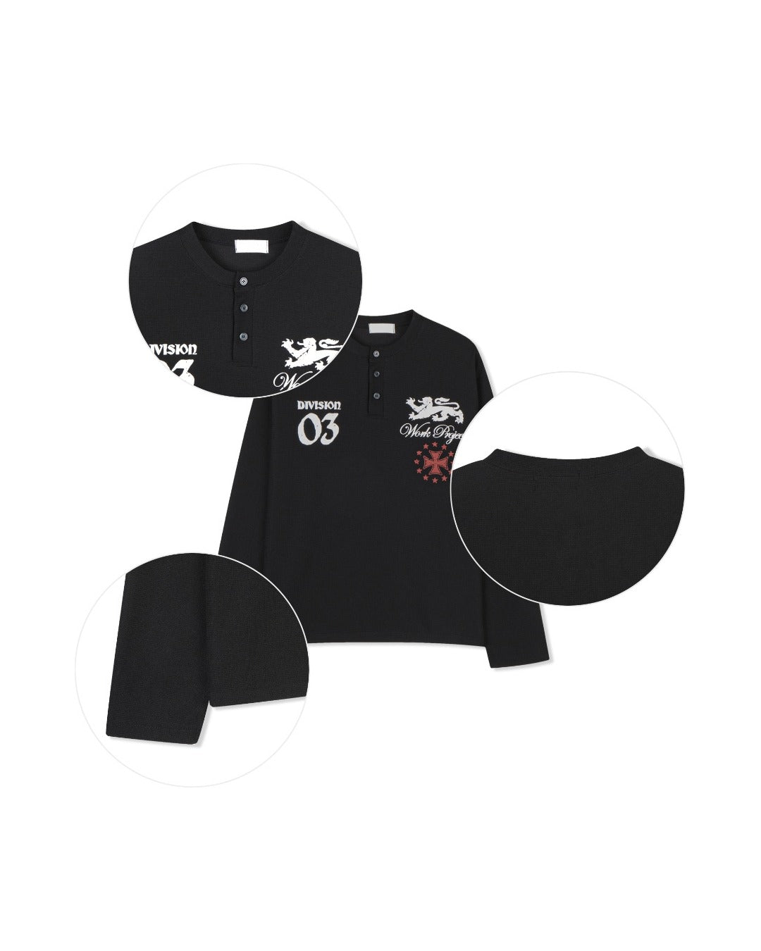 (UNISEX) Project Waffle Henley Long Sleeve