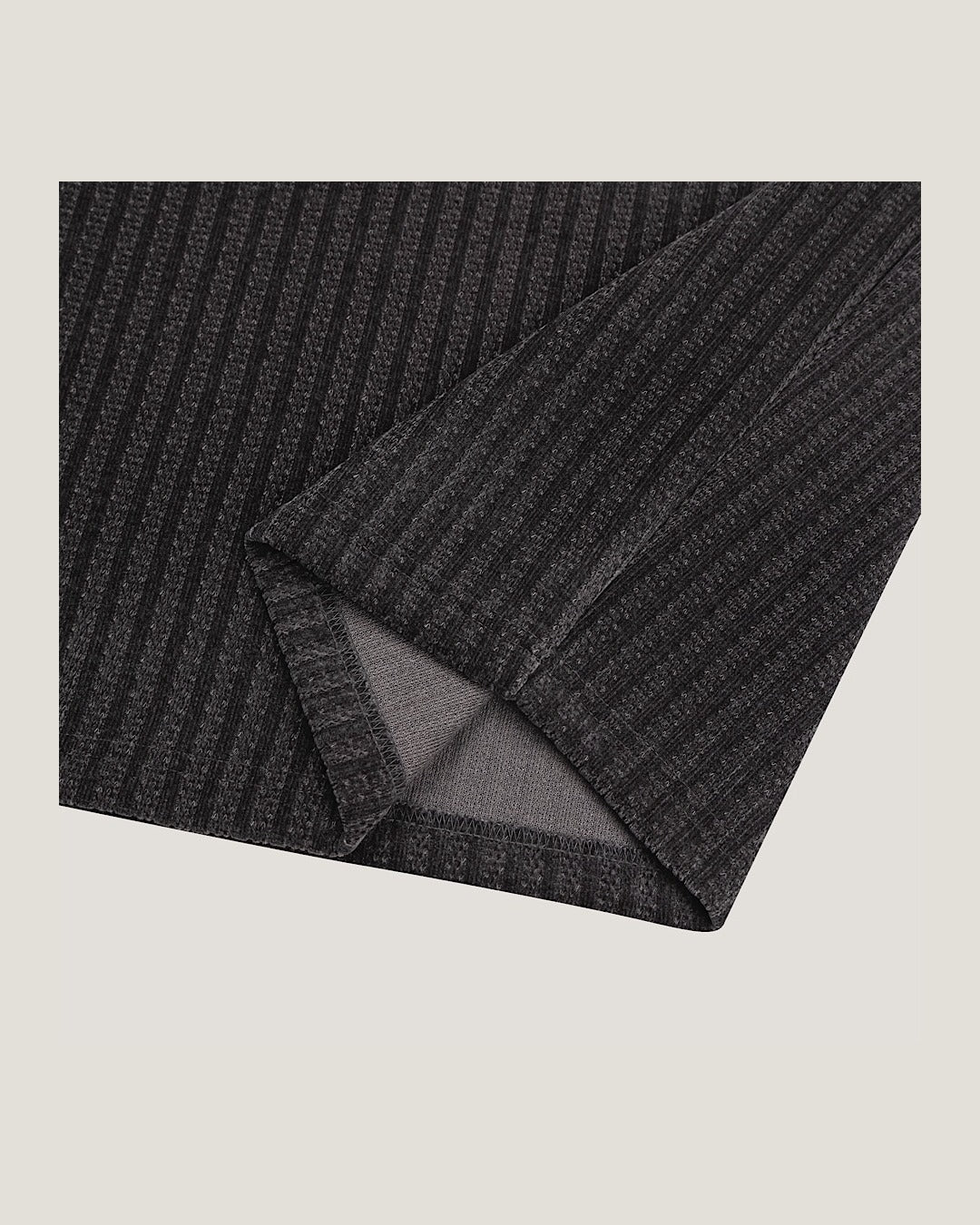 (M's) Velour Henley Neck Long Sleeve