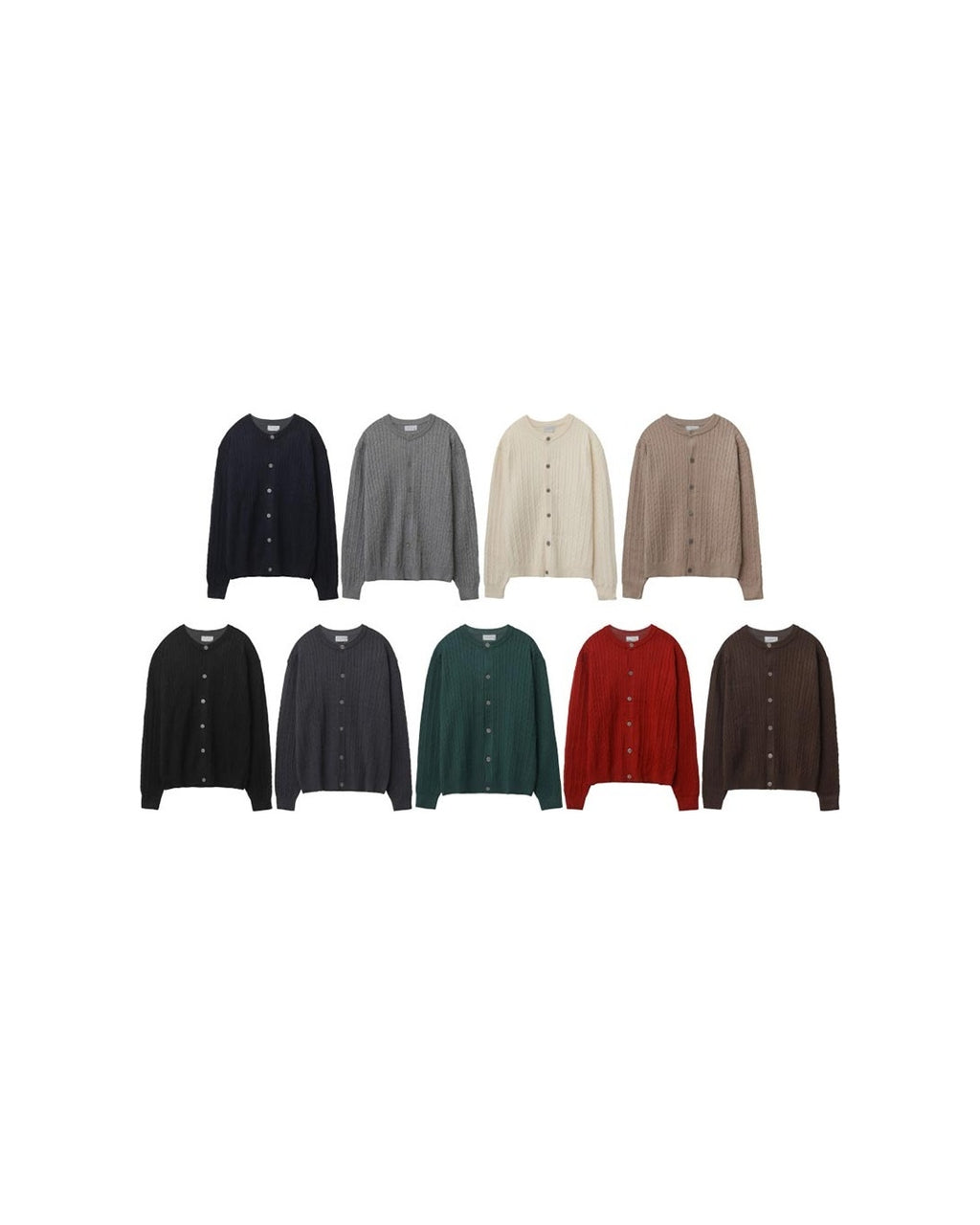 (UNISEX) Brioche Crew Neck Cardigan