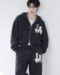 (UNISEX) LA Crop Hood Zip-up