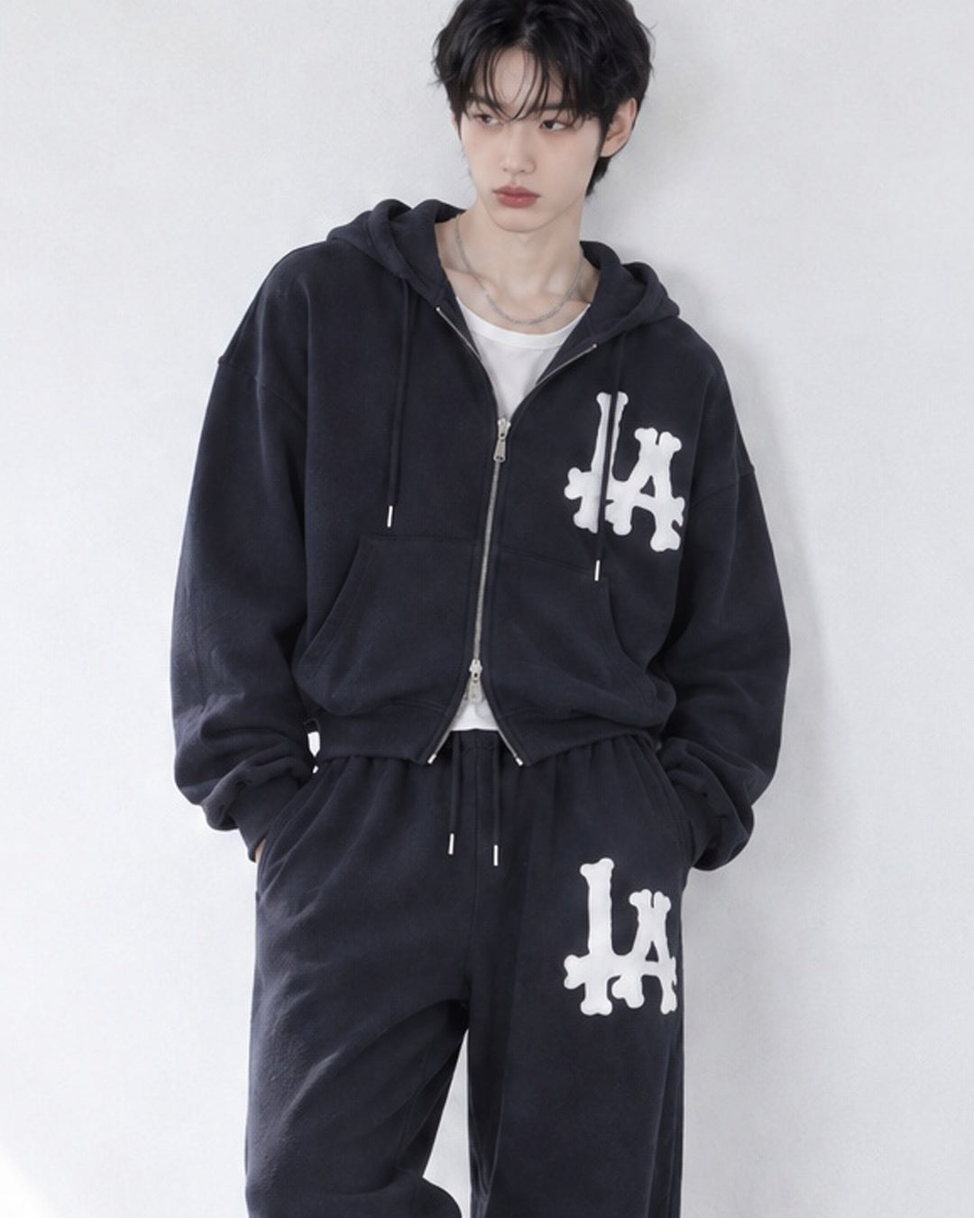 (UNISEX) LA Crop Hood Zip-up