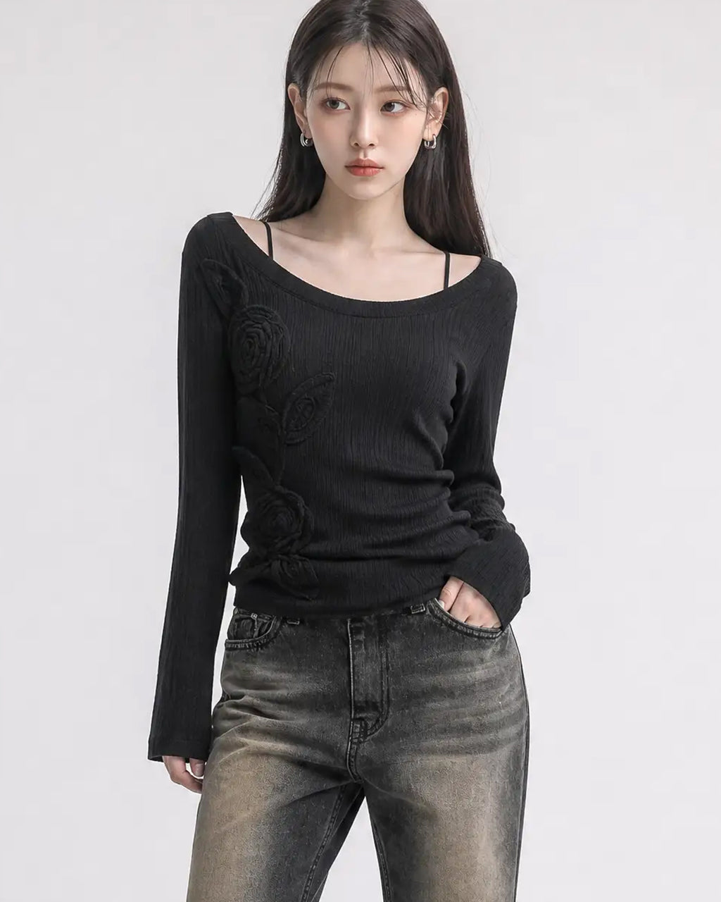 (W's) Petal Ribbed Knit