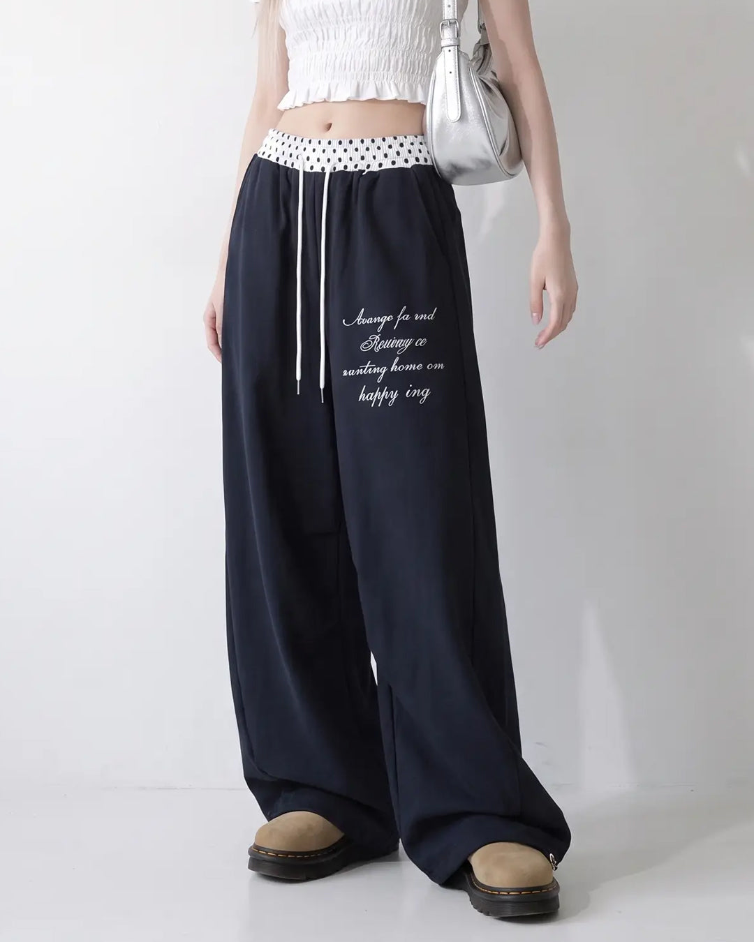 (W's) Dot Banding Wide Sweatpants