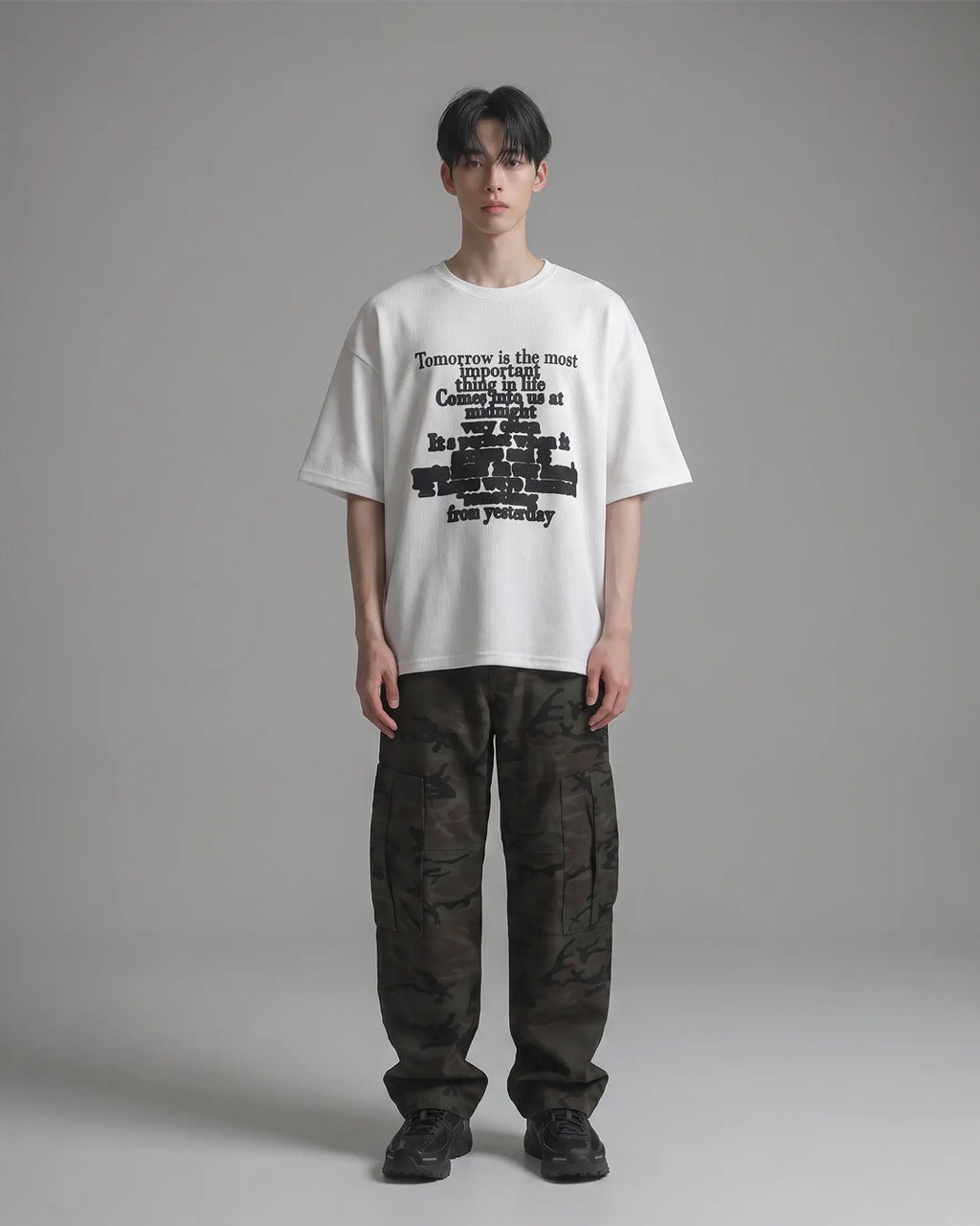 (UNISEX) Lettering Knit Short Sleeve