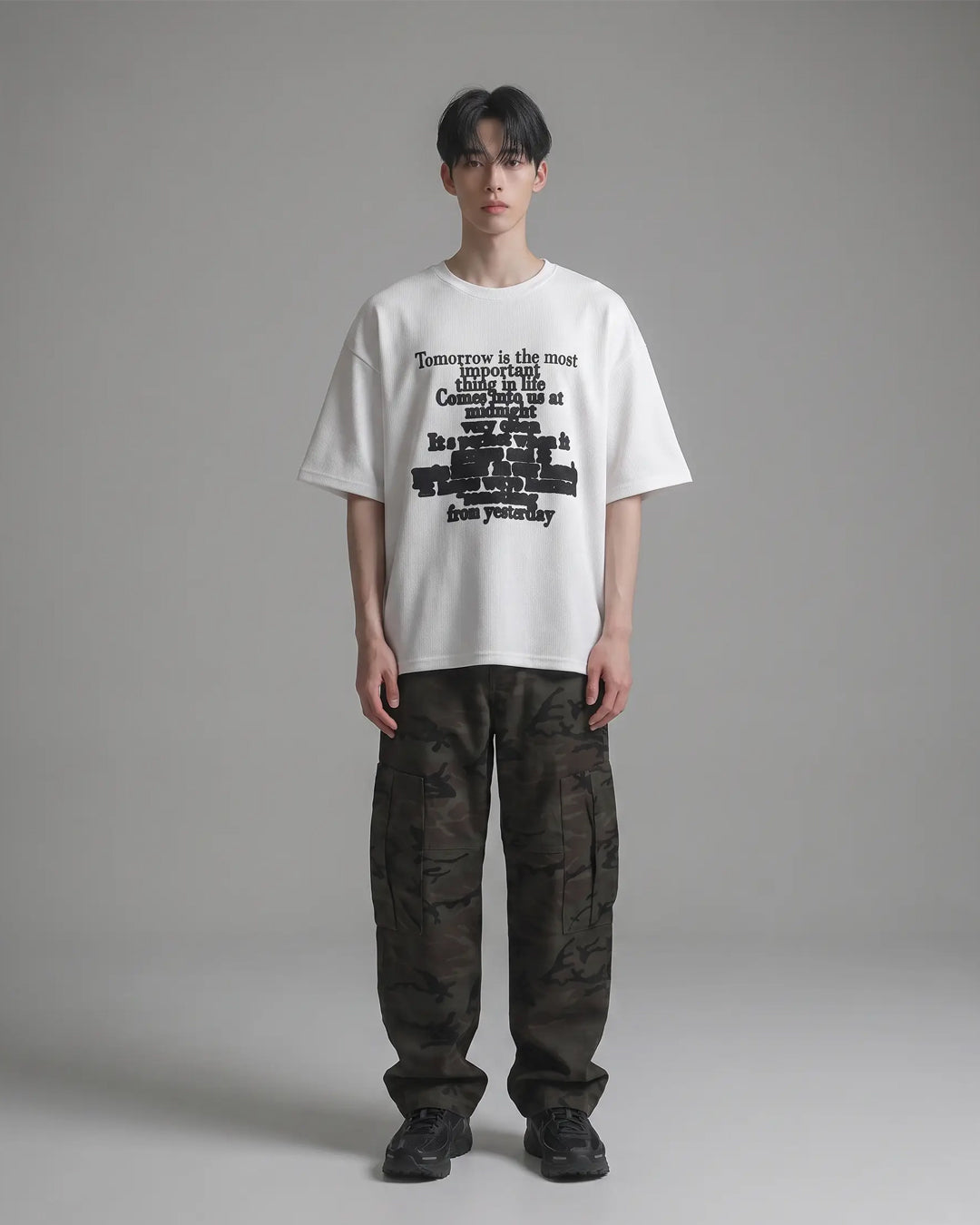 (UNISEX) Lettering Knit Short Sleeve