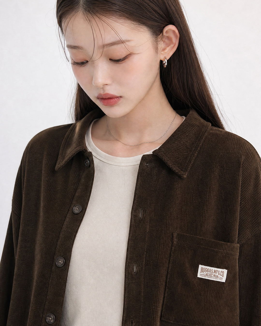 (UNISEX) Corduroy Shirt Cardigan