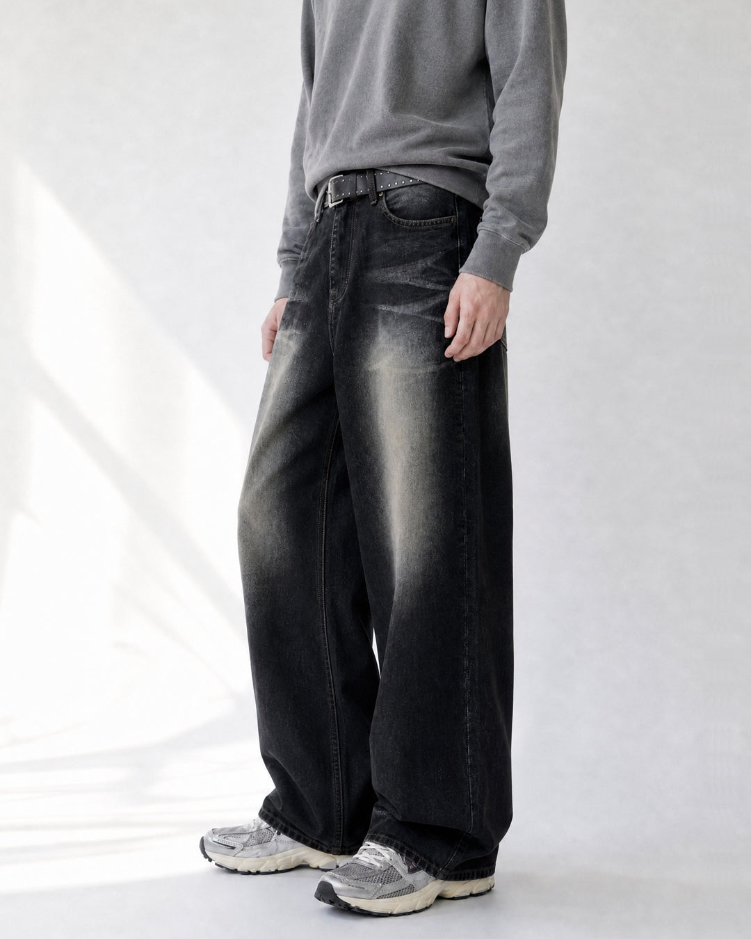 (UNISEX) Stone Domingo Wide Jeans