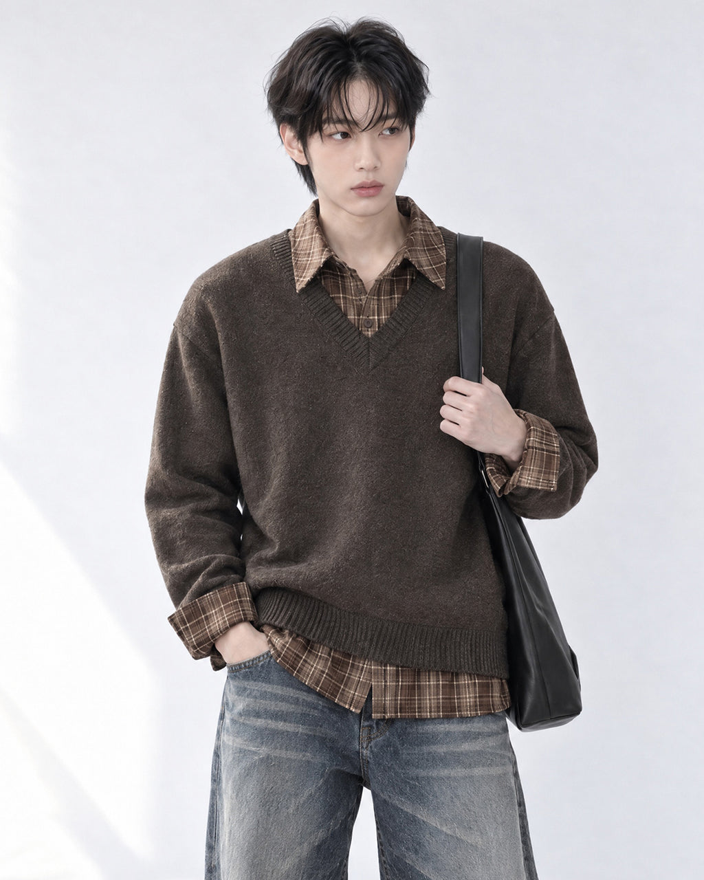 (UNISEX) Lua Shirt Layered V-Neck Knit