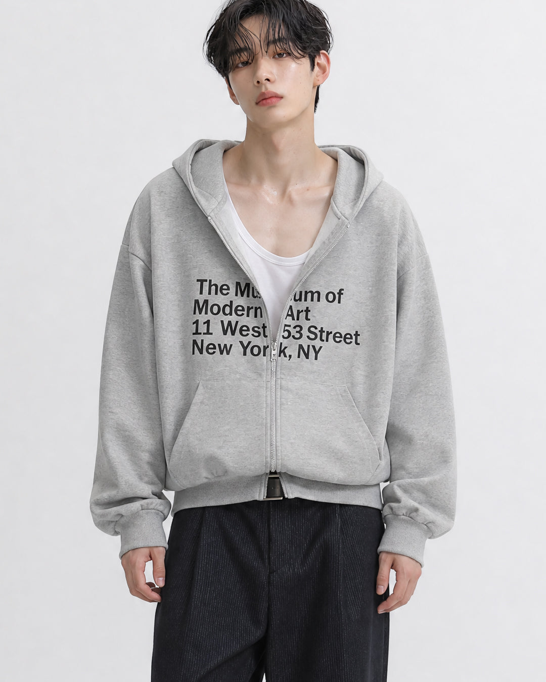 (UNISEX) Museum Bonded Hood Zip-Up