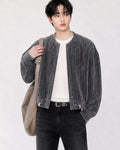 (UNISEX) Velour Crop Cardigan