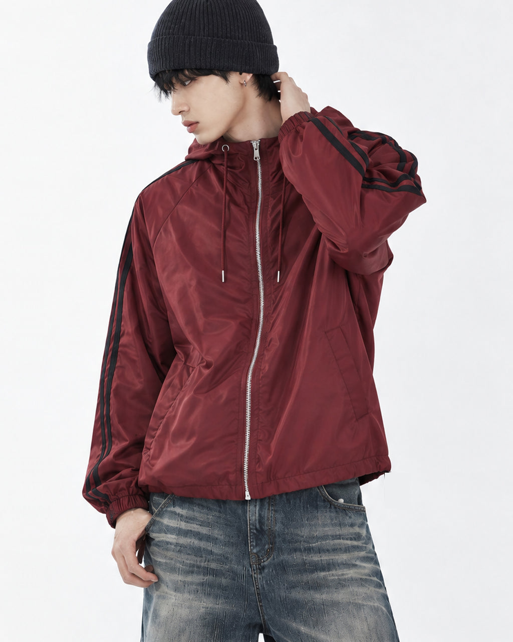 (UNISEX) Aka Track Hood Windbreaker