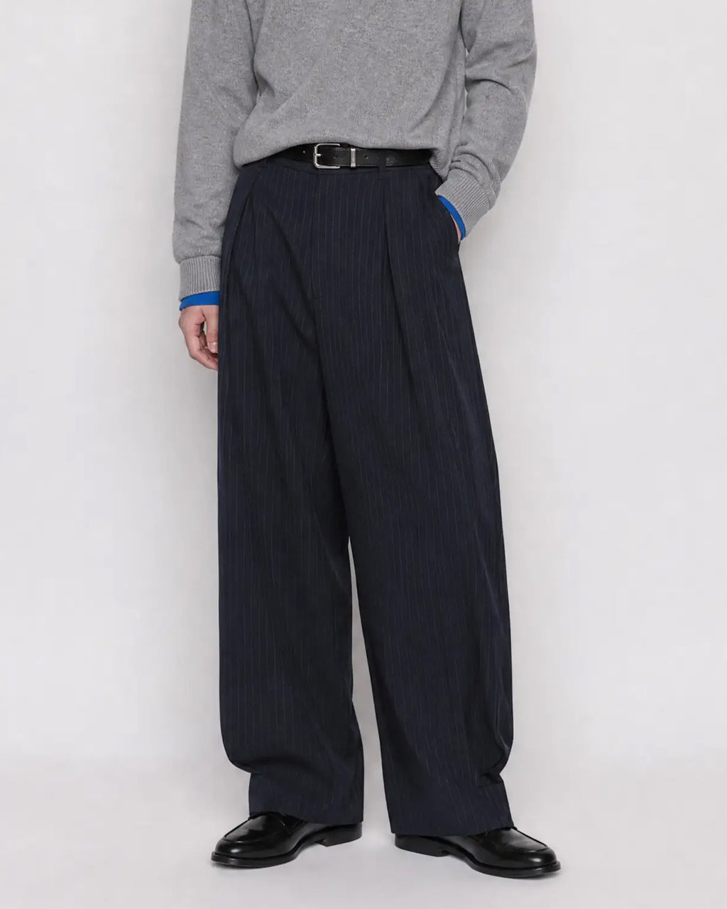 (UNISEX) Pintuck Stripe Wide Slacks