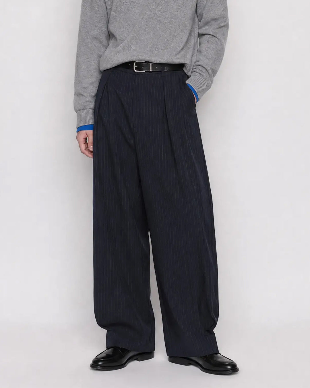 (UNISEX) Pintuck Stripe Wide Slacks