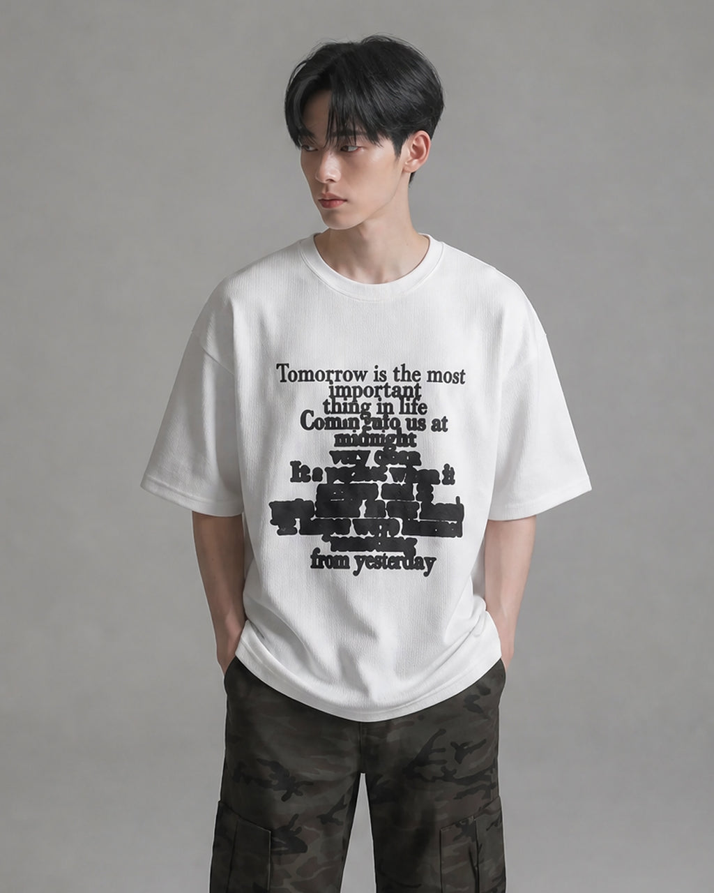 (UNISEX) Lettering Knit Short Sleeve