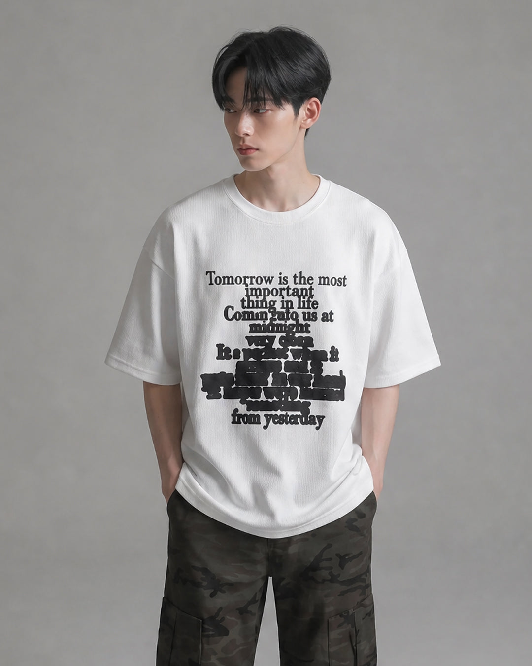 (UNISEX) Lettering Knit Short Sleeve