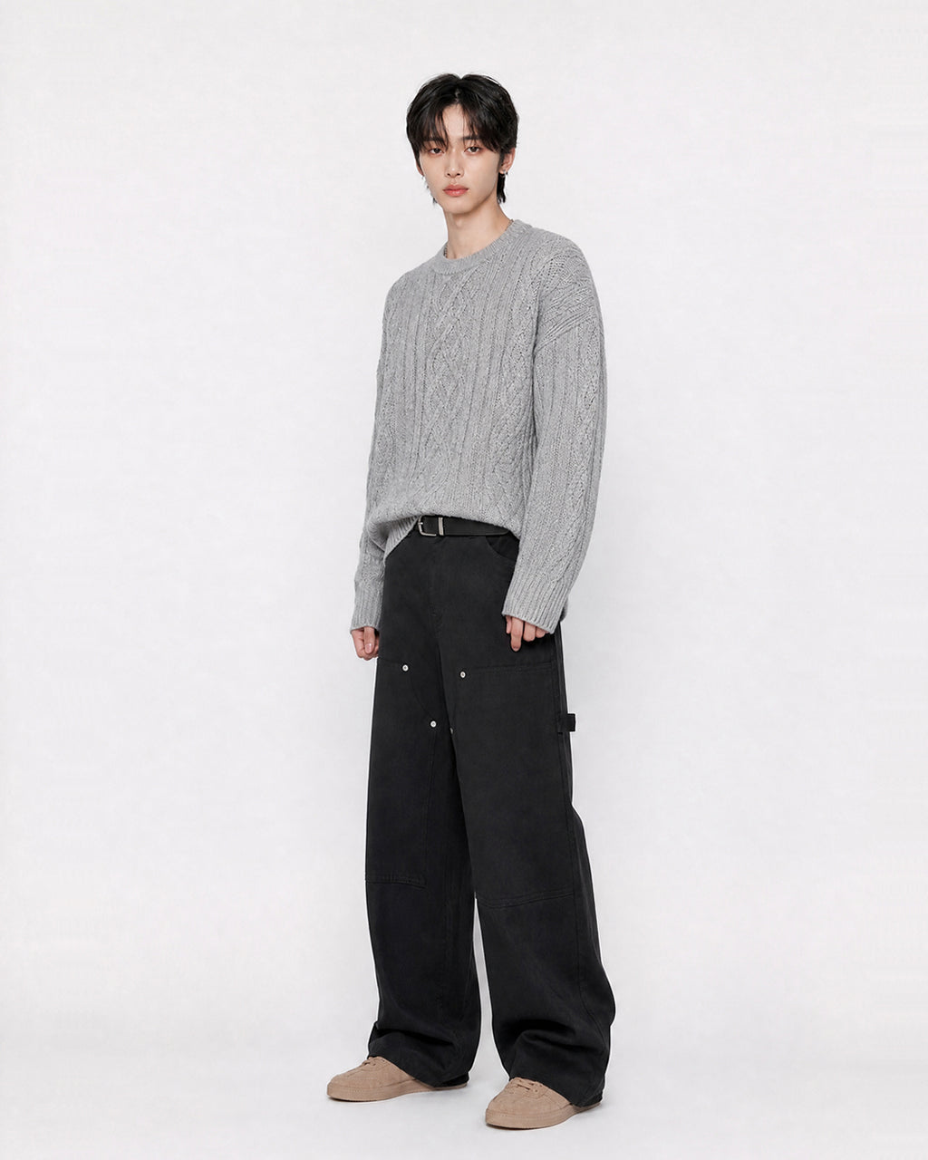 (UNISEX) Flame Double Knee Cotton Pants