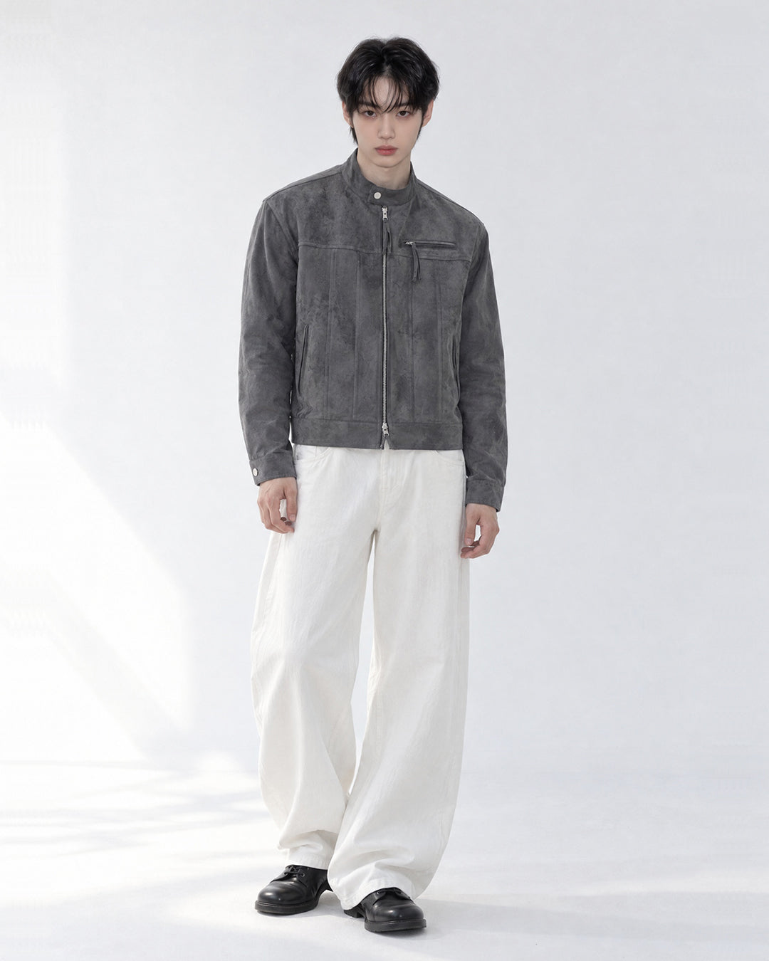 (UNISEX) Le Mans Biker Suede Crop Jacket