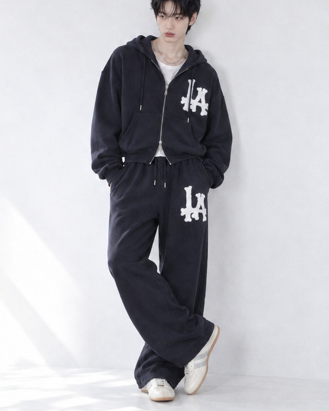 (UNISEX) LA Crop Hood Zip-up