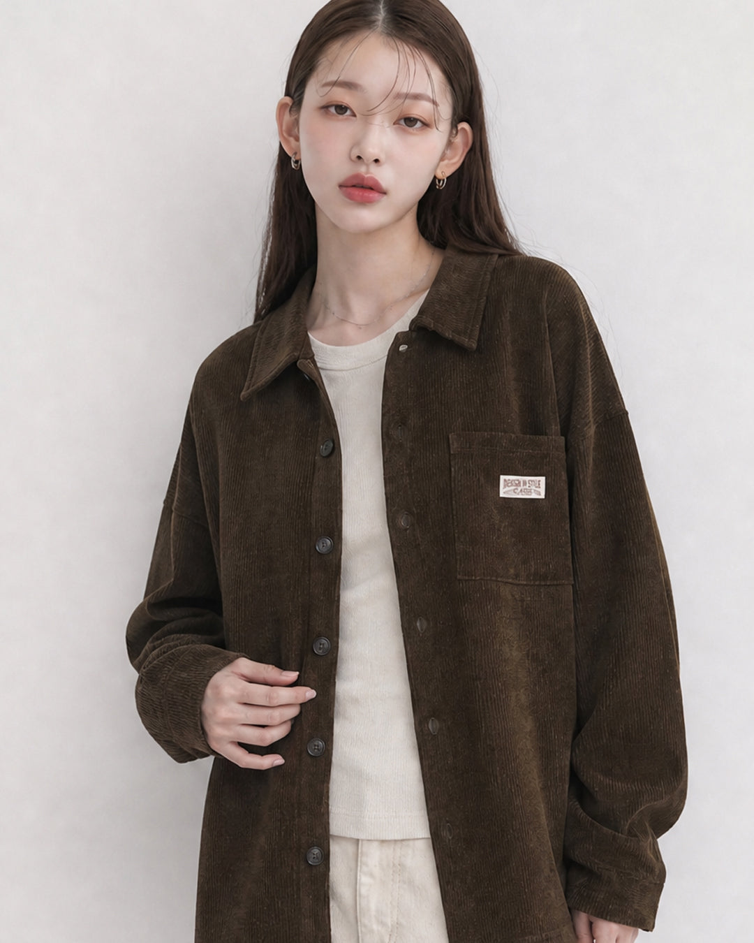 (UNISEX) Corduroy Shirt Cardigan