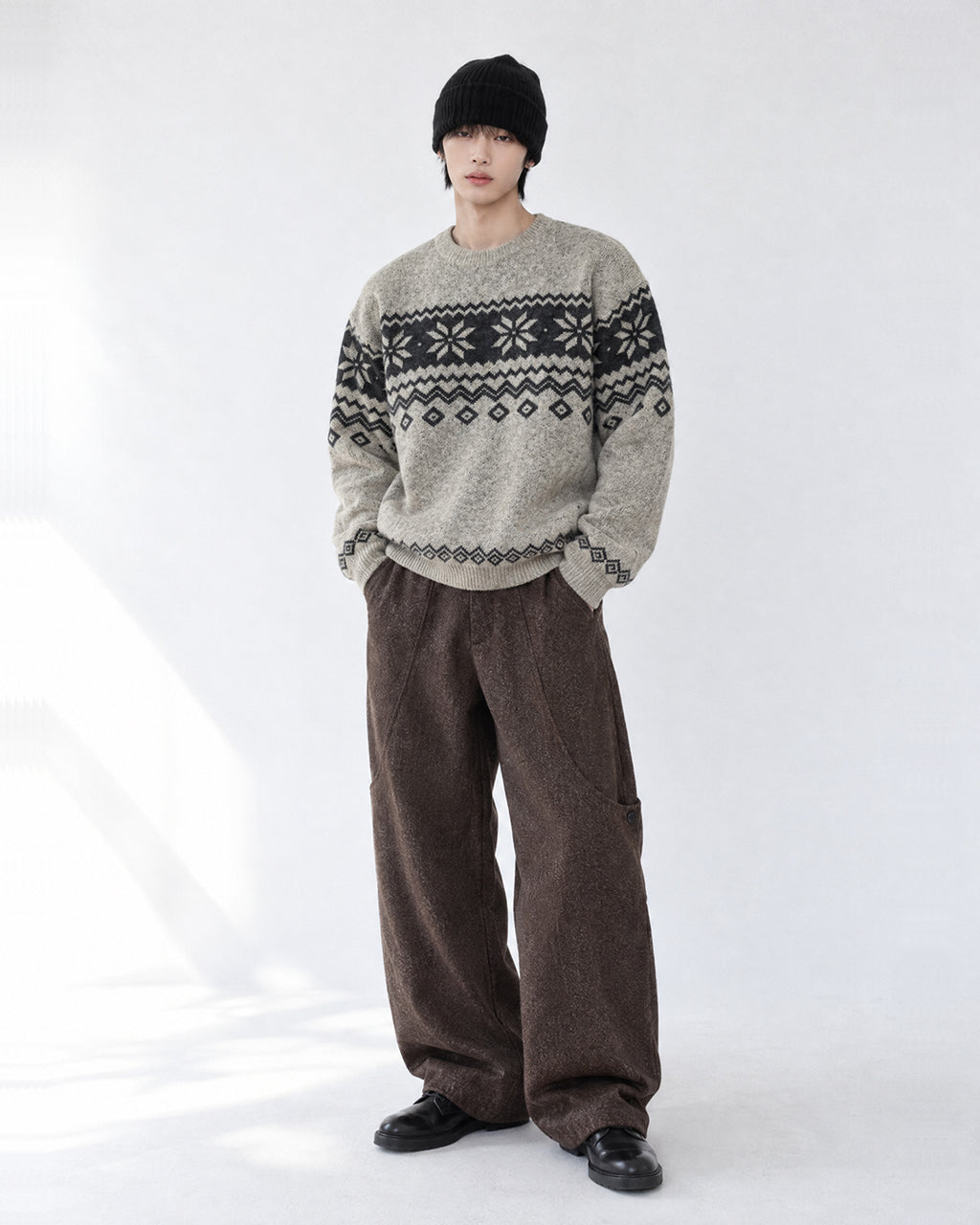 (UNISEX) Plain Nordic Knit