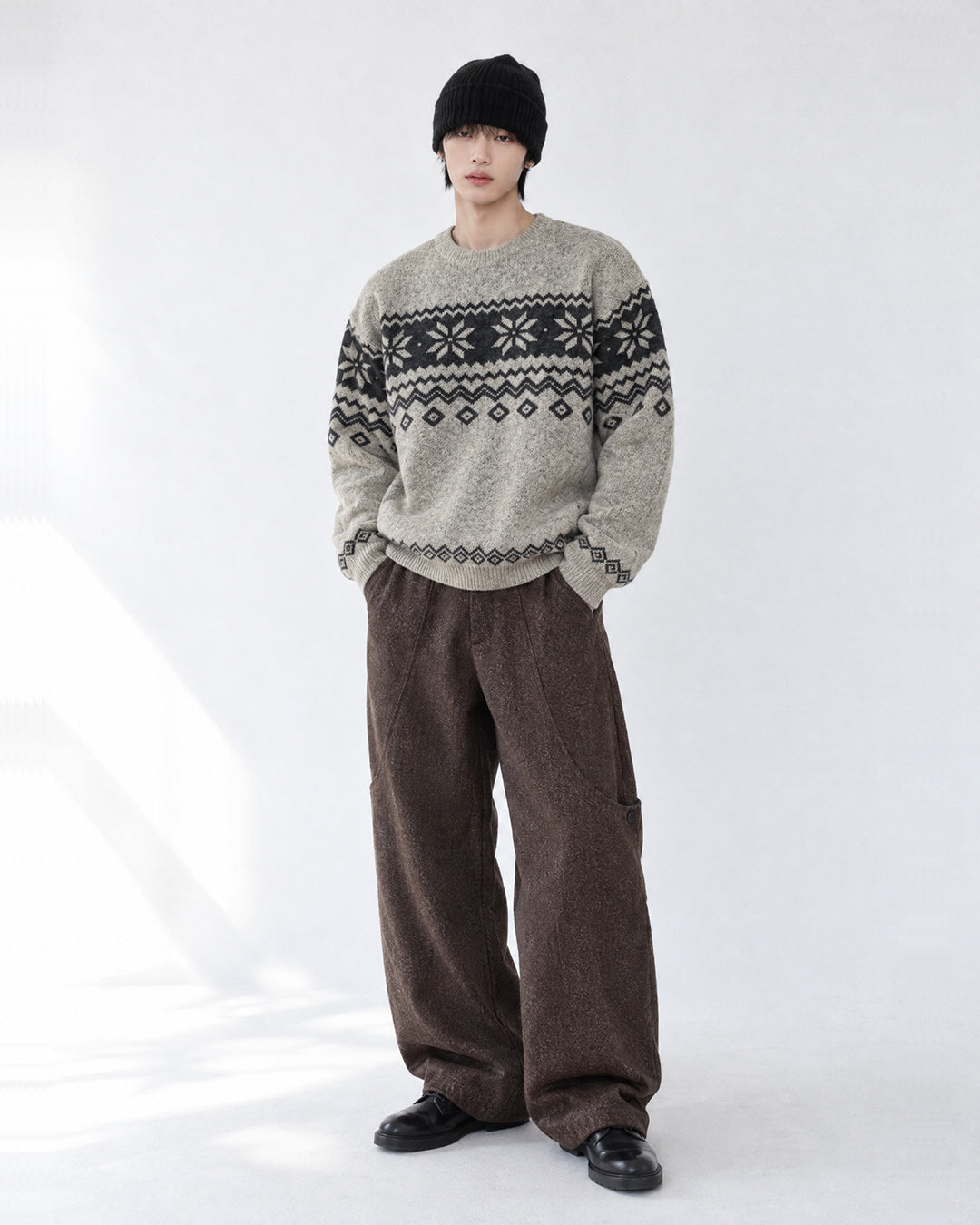 (UNISEX) Plain Nordic Knit