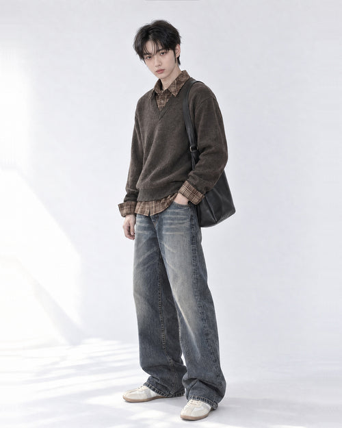 (UNISEX) Lua Shirt Layered V-Neck Knit