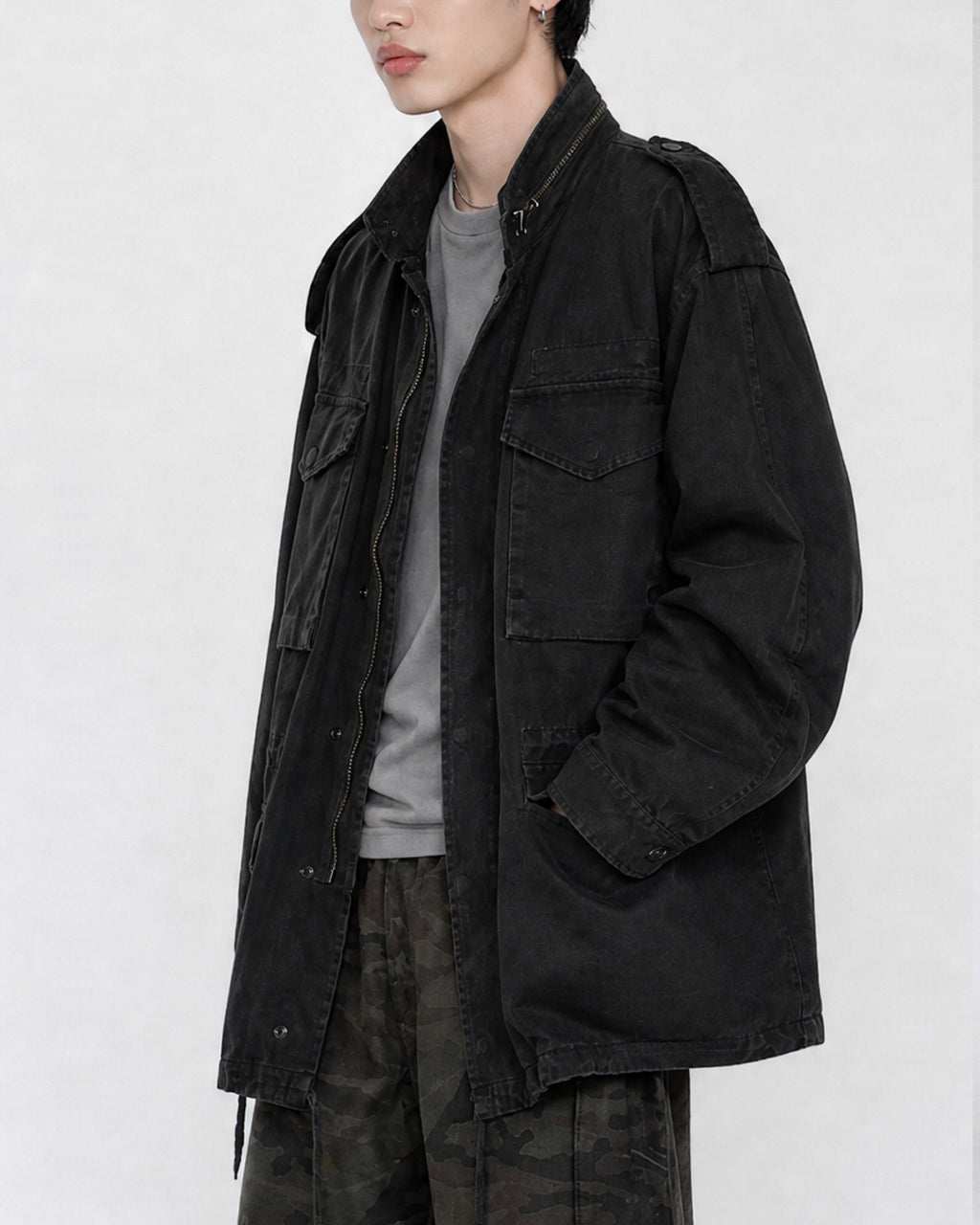 (UNISEX) M-65 Washed Field Jacket