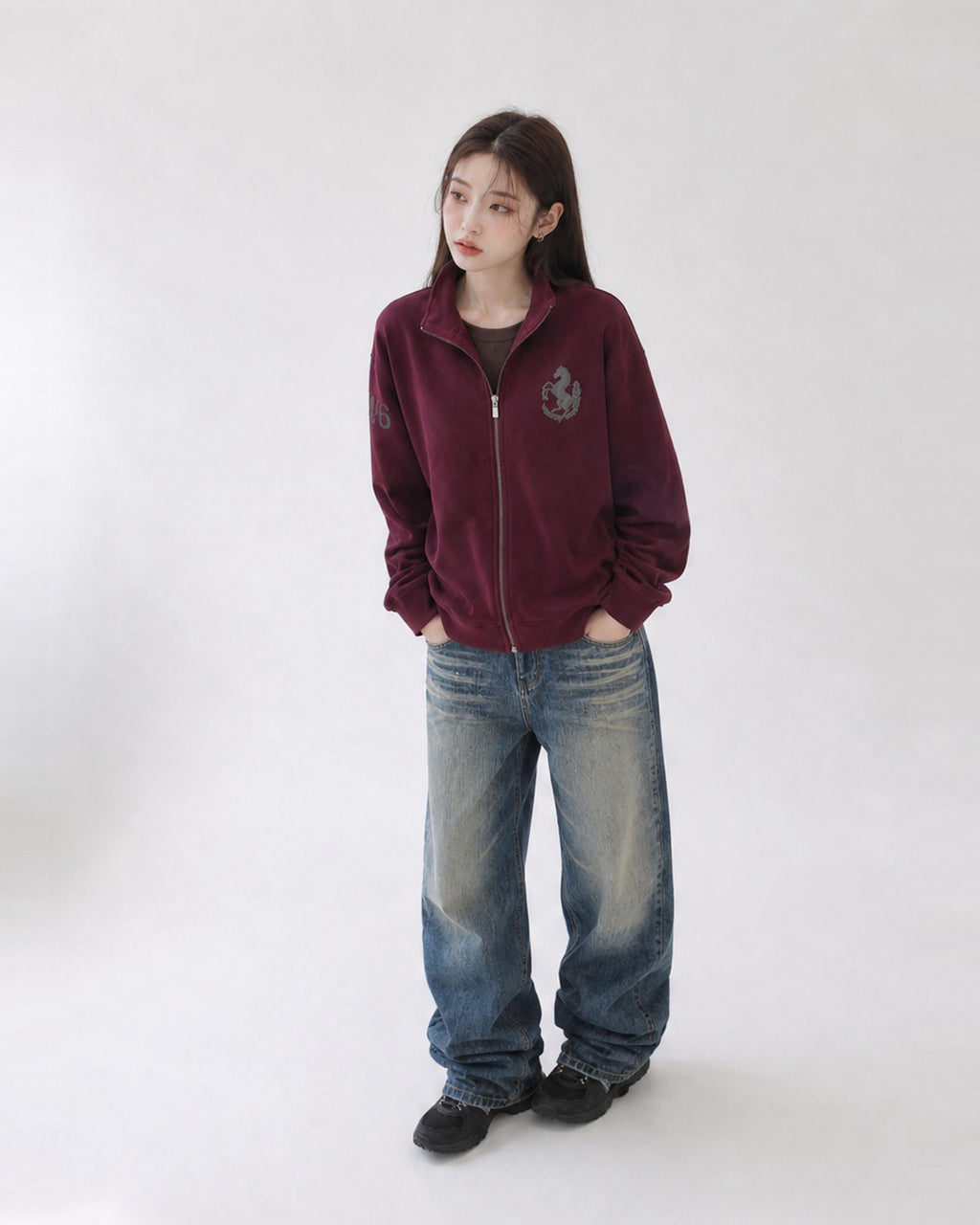 (UNISEX) 46 Horse Jersey Zip-up
