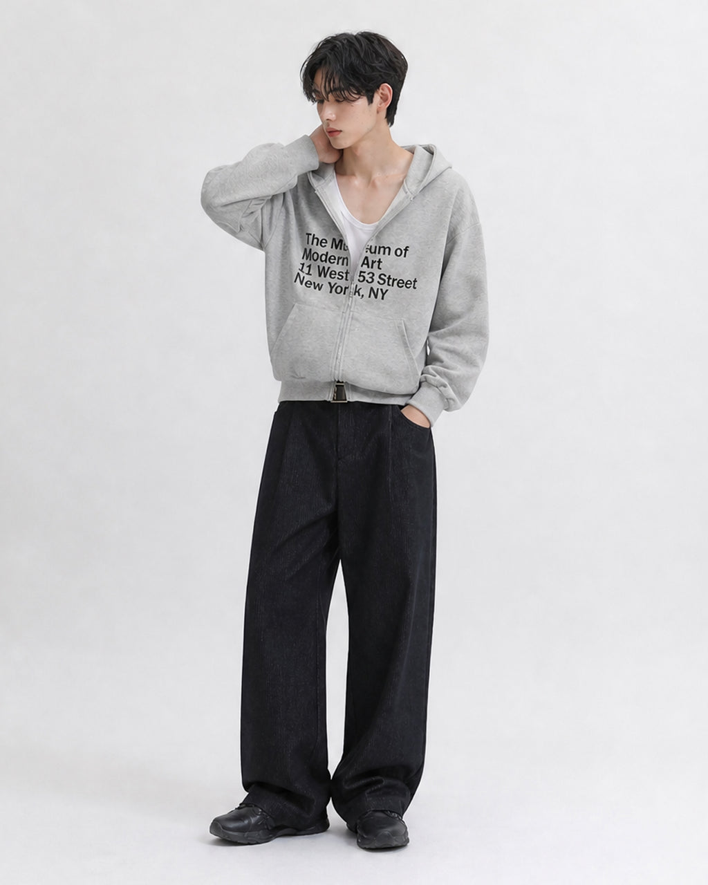 (UNISEX) Museum Bonded Hood Zip-Up