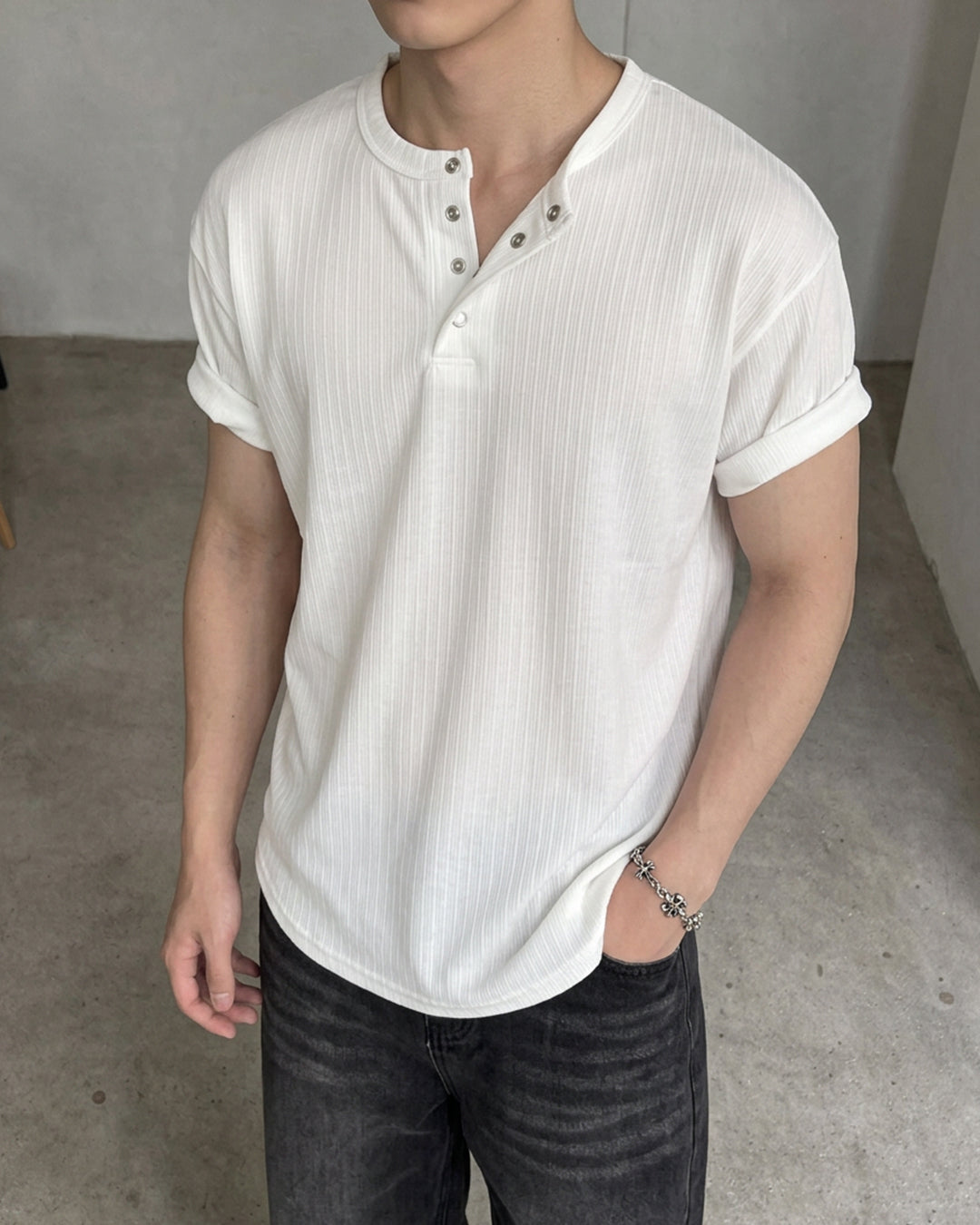 (M's) Allday Henley Neck T-shirt