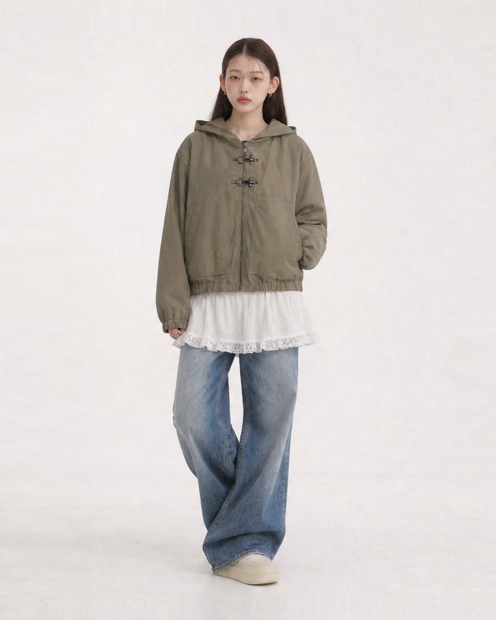 (UNISEX) Buckle Hood Jumper