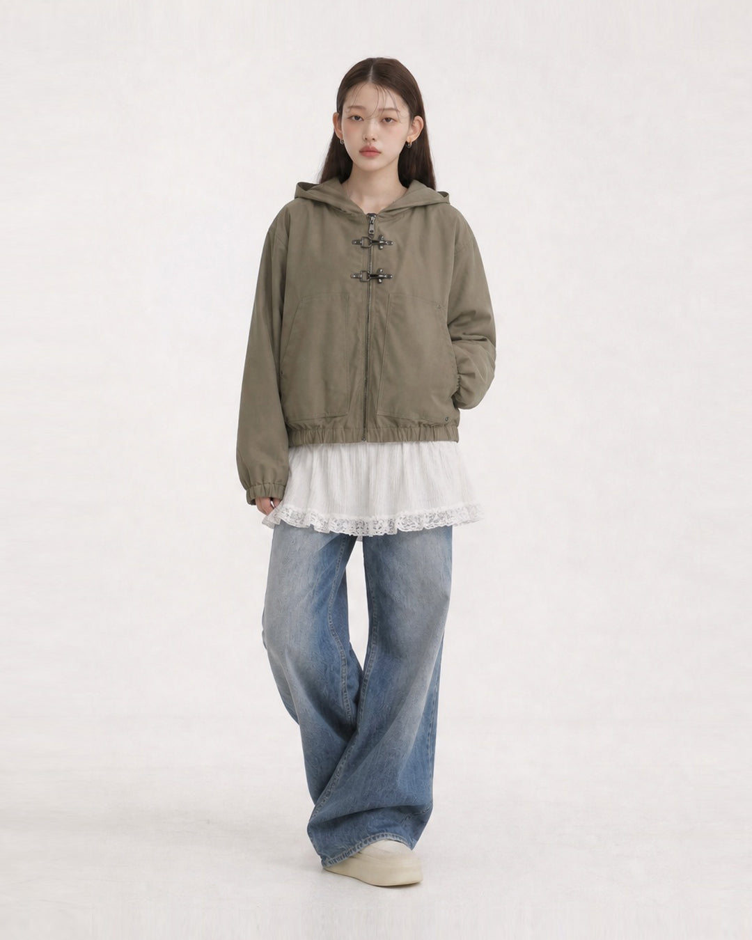 (UNISEX) Buckle Hood Jumper