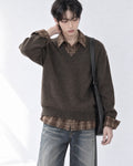 (UNISEX) Lua Shirt Layered V-Neck Knit